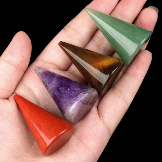 Crystal Cone Ring Holder Natural Stone Ring Stand Cone Shape Jewelry Display Stand for Retailer Home Storage Display