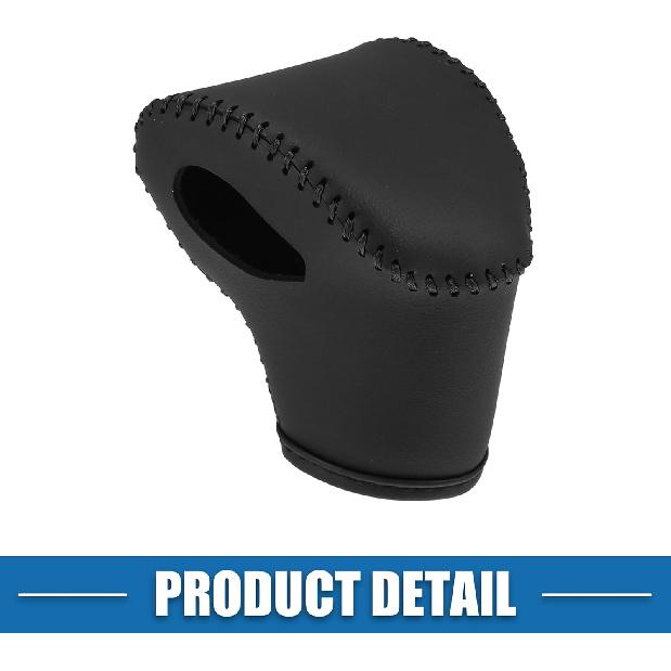 Automatic Gear Shift Knob Cover Sheath Transmission Boot Shift Lever for Kia Seltos 2021-2023 Faux Leather Black