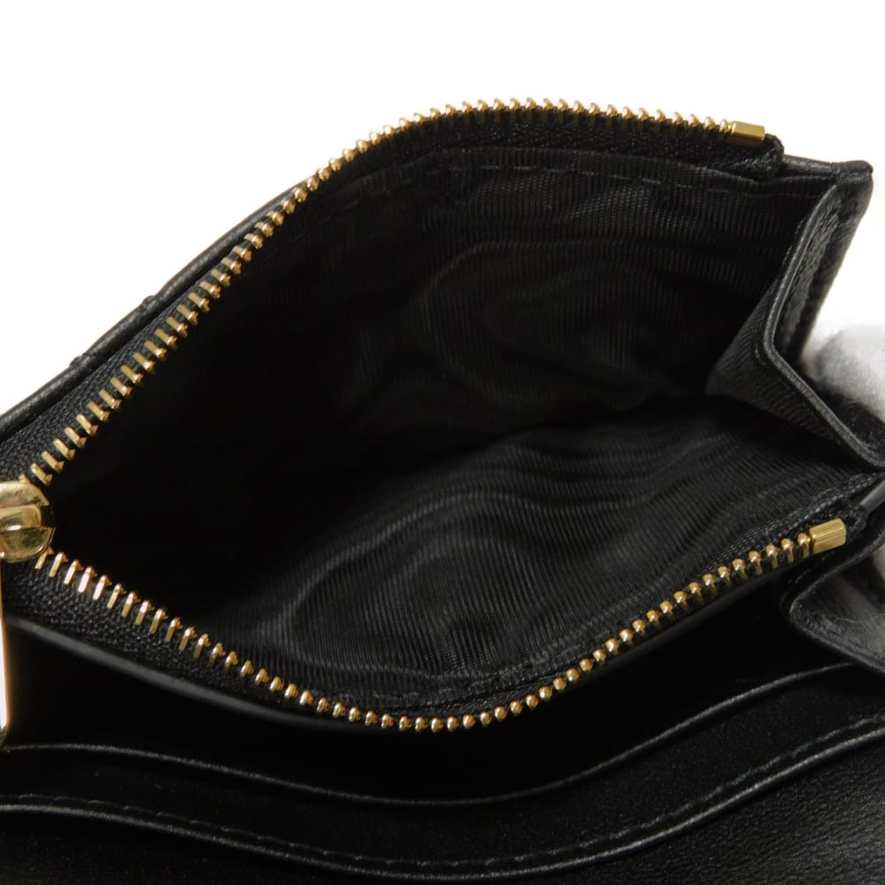 Used 10656 Glycine Wallet S0966ONMJ_M900 7941 Current Logo Charm Coin Purse Card Case Cannage Black Women's from Japan