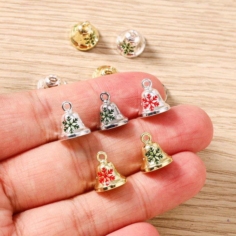 5Pcs Fashion Christmas Charms Cute Christmas Ring Bell Socking Pendant For Earring Necklace Making Accessories