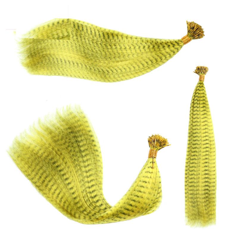 Hair Extensions Colored Wigs Feather Stripe Hair Hairpieces Colorful High temperature silk Wigs