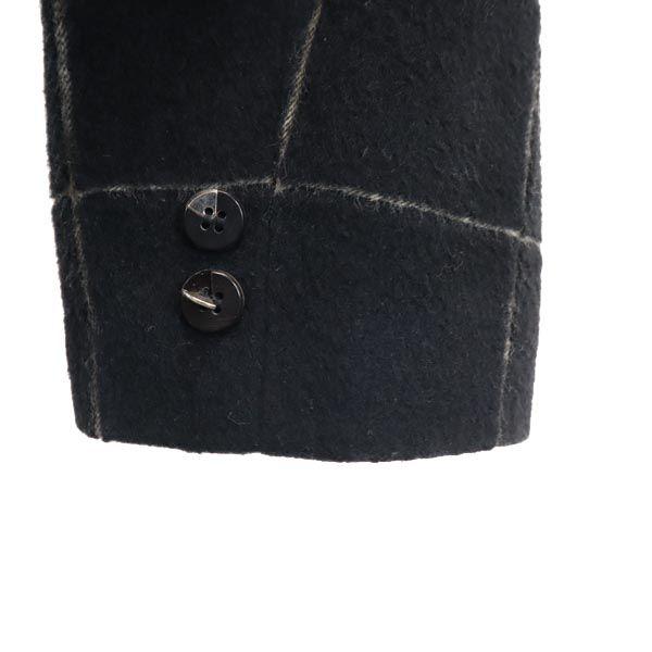 N.HOOLYWOOD check wool blend Stainless collar coat 36 Black series Men's Used