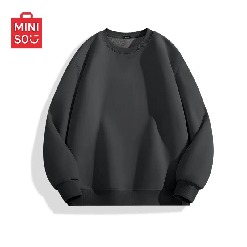 

MINISO Men s Plush Lined Round Neck Sweatshirt XL /180