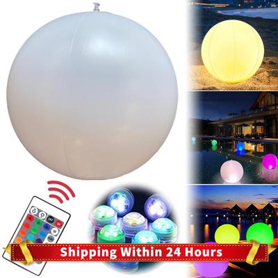 Garden Luminous LED Ball Remote Control LED Glowing Balloon Swimming Pool Luminous Inflatable Balloon Birthday Party Decoration