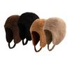 Winter Warm and Fleece Lei Feng Hat, Double-sided Can Wear Lamb Wool Outdoor Cycling Ear Protection, Windproof and Thickened Plush Hat
