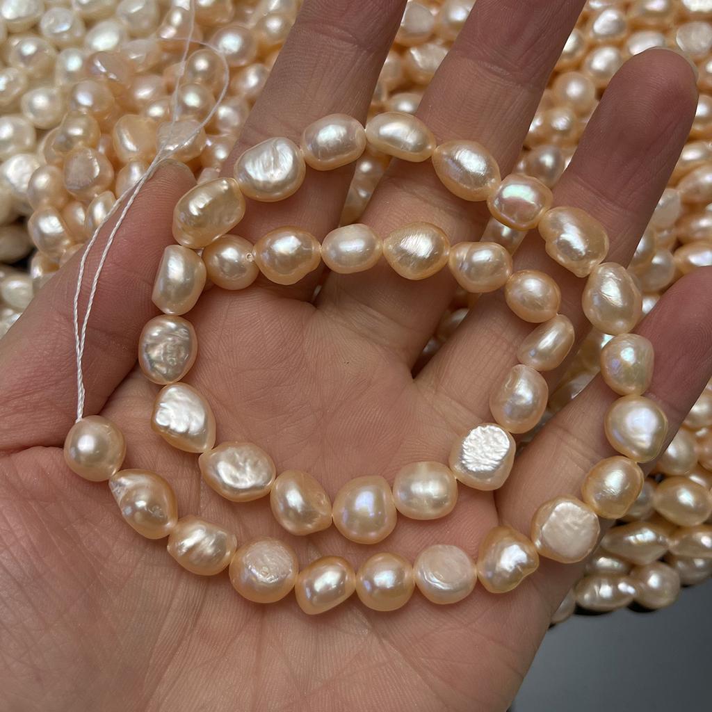 1String, Natural Shell Mother of Pearl Beads, Boho Straight Hole Beads, Luxury White Yellow Purple Beads, 9-10mm, for DIY Jewelry Making Crafts, 36cm