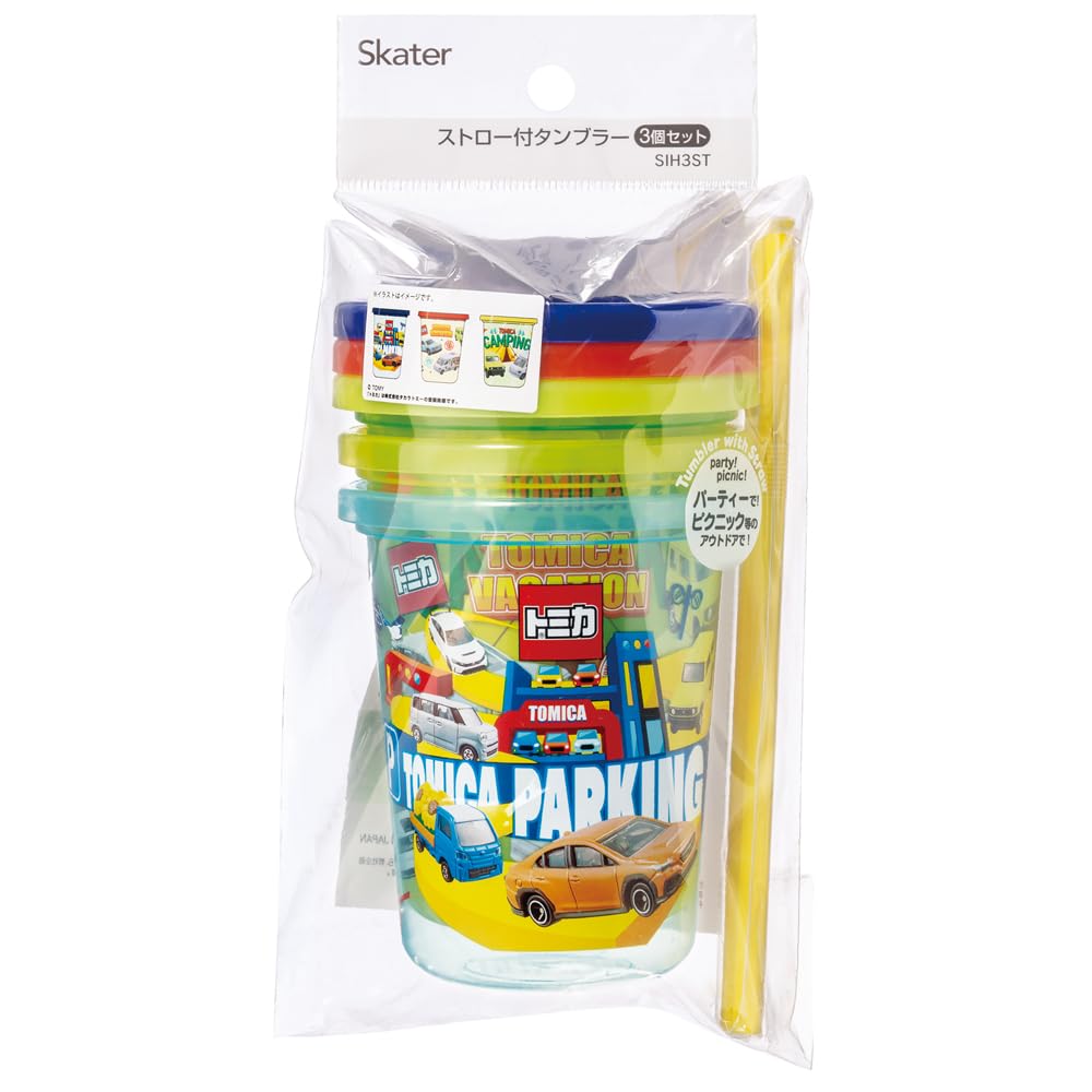 Skater Tumblers with Tomica Made in Straws, 320ml, 24, Japan, SIH3ST-A
