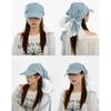 2025 Pastoral Lace Headscarf Women's Fashionable Plaid Triangular Duck Tongue Headscarf Hat Summer Travel Vacation Sun Hat