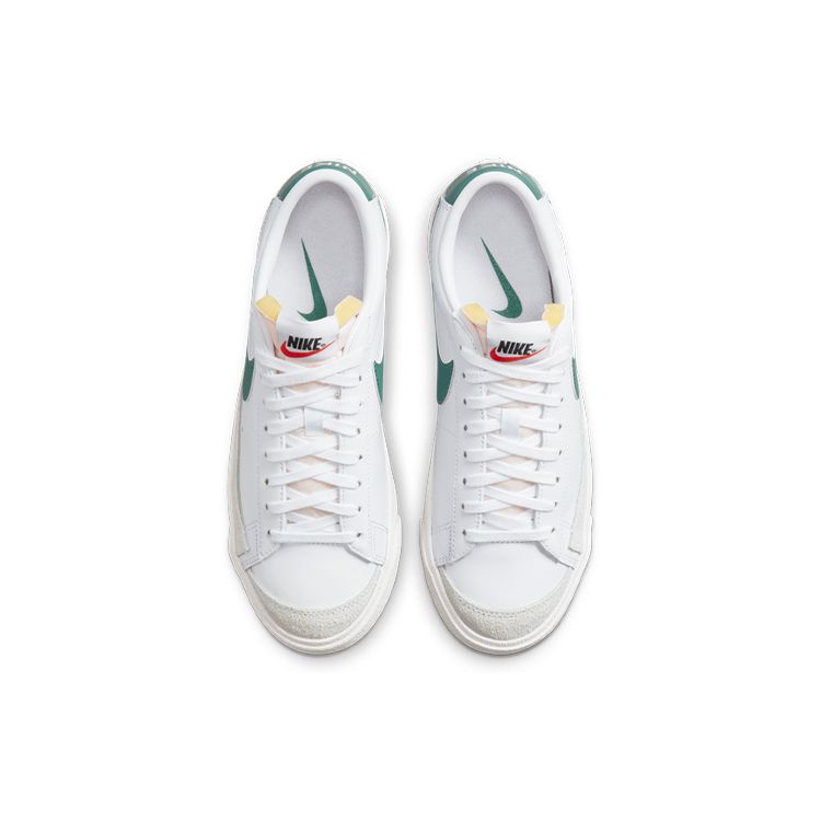 Nike Blazer 77 Leather Casual Slip-Resistant Shock-Absorbing Durable Low-Top Sneakers Women Sneakers White Green Gray DC4769-112