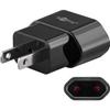 Adaptateur Secteur - Goobay - EURO Vers US/JAP - Super-compact - Noir - Fiche Mâle 2 Plots