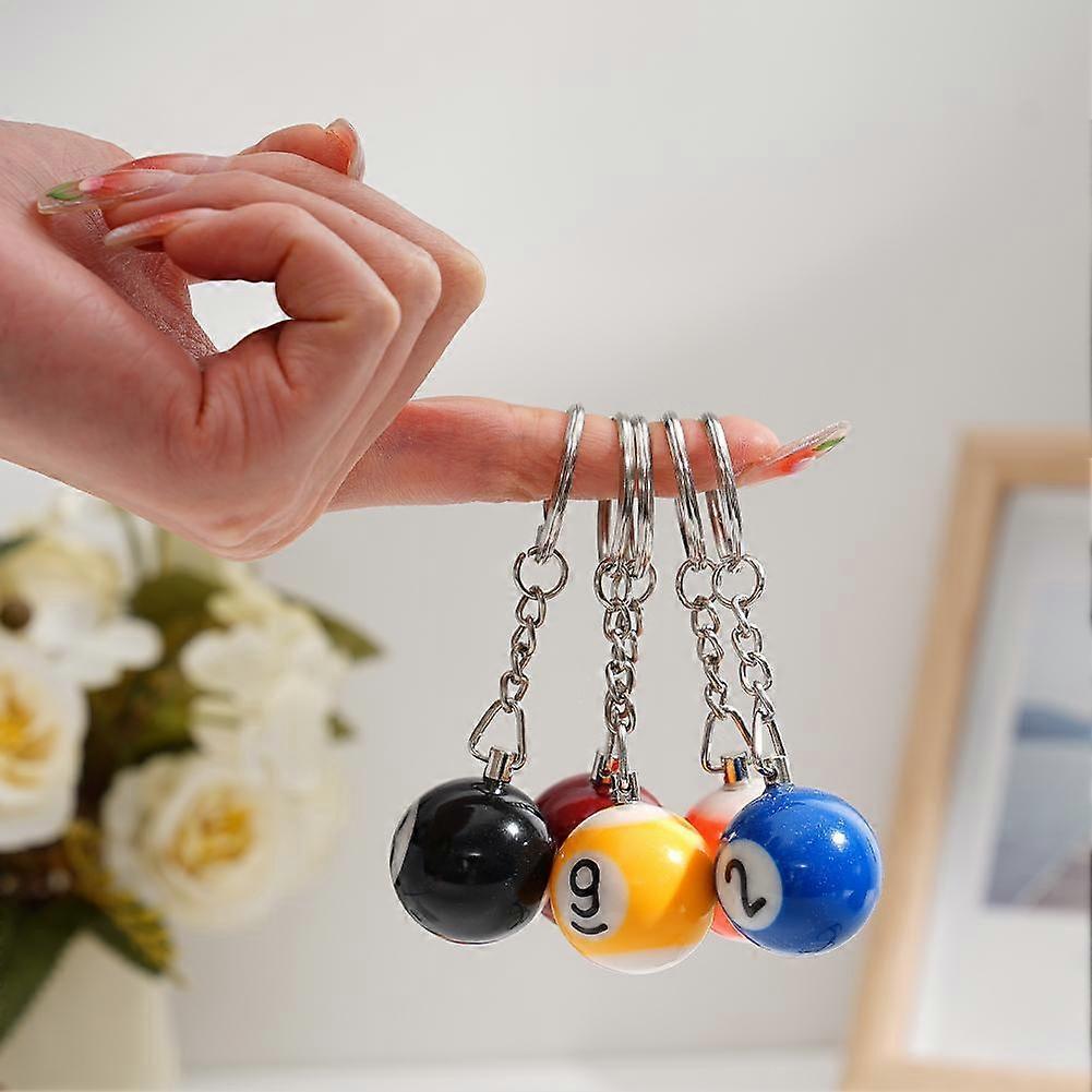 16PCS Resin Billiard Keychain Set Simulation Ball 2 5cm Mini Pendant Gift