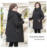 Red Mid-Length Winter Jacket for Middle-Aged and Elderly Women - Thick, Cotton-Padded, Suitable for Spring and Autumn