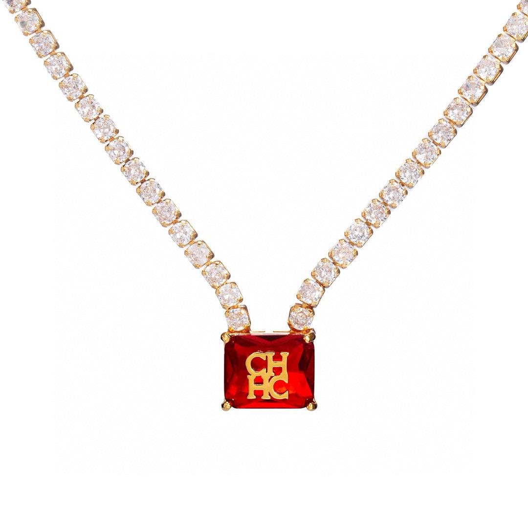 Elegant Zircon Collarbone Gemstone Pendant Necklace