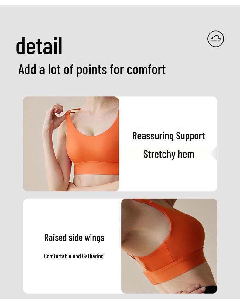 High-Impact Sports Bra with Shockproof Design and Supportive Back Padding