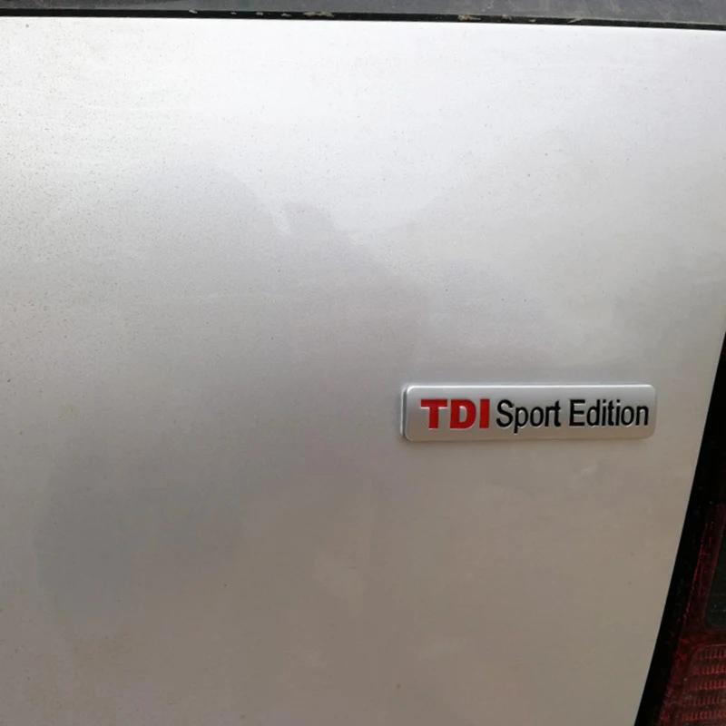 Metal Red TDI Sport Edition Logo Turbo Car Letter Sticker Emblem Chrome Badge Decals for POLO GOLF CC TT JETTA GTI TOUAREG
