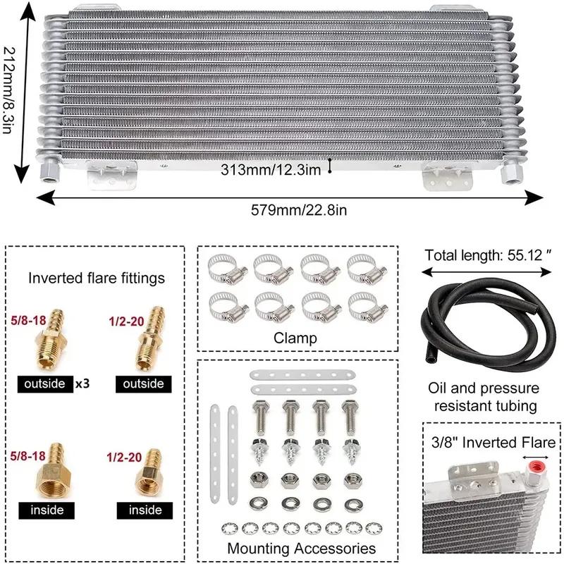 LPD47391 Heavy Duty Transmission with Mounting Hardware Performance Oil Cooler Low Pressure Drop Transmission Oil Cooler