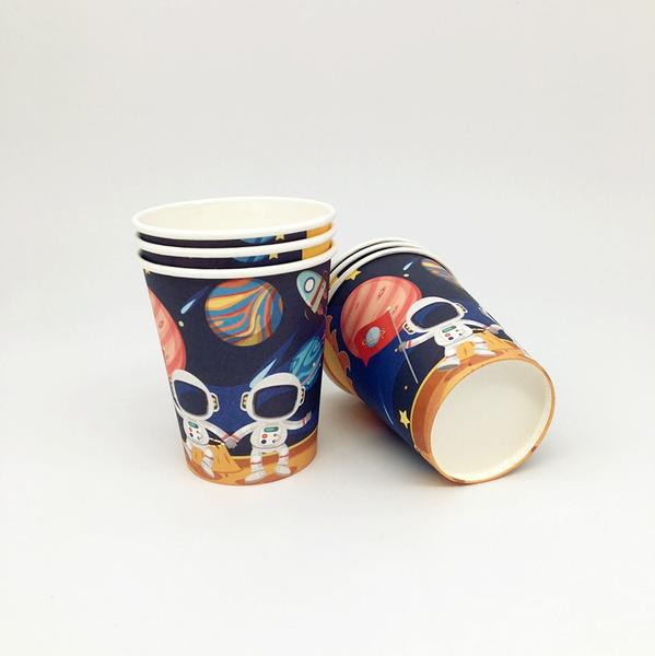 Cartoon Universe Space Astronaut Theme Party Festive Decor Paper Plates Cups Banner Tablecloth Straws