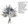 Artificial Dahlia Flower Bouquet Faux Silk Floral Arrangements with Eucalyptus Leaves