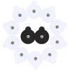 2Pcs 4cm Round TENS Unit Electrode Pads For EMS Muscle Stimulator Electrotherapy Self-Adhesive Pads Replacement Reusable