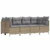 VidaXL Garden Lounge Set with Cushions 5 Pcs Beige Wicker, Outdoor Sofa Set, Garden Lounge, Set 3261524