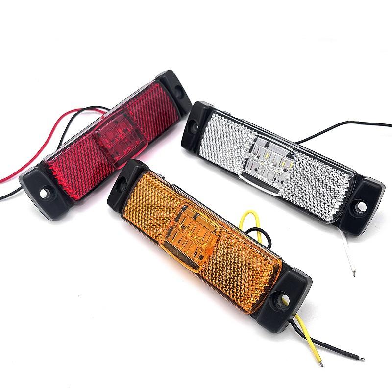 4 LED Reflector Panel Light Truck Identification Light Turn Signal Clearance Brake Tail Light For Trailer Bus Lorry Van 12V 24V
