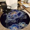 1pc Floral Design Office Round Area Rug, Indoor Mat Suitable For Office, Under Office Chairs Bedroom Living Room Home Decor, Room Deco