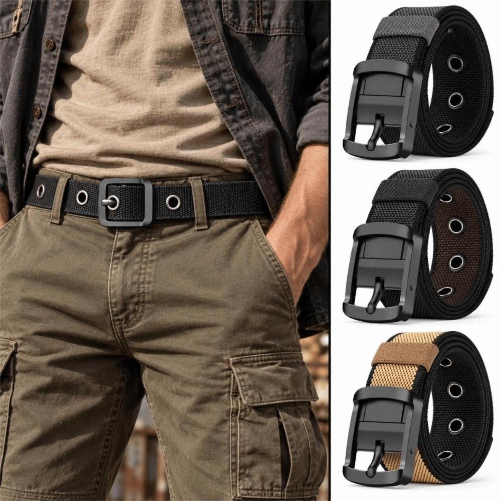 Double Sided Nylon Waist Belt 120cm Length Casual Trouser Belt Unisex Belt For Daily Casual Wear