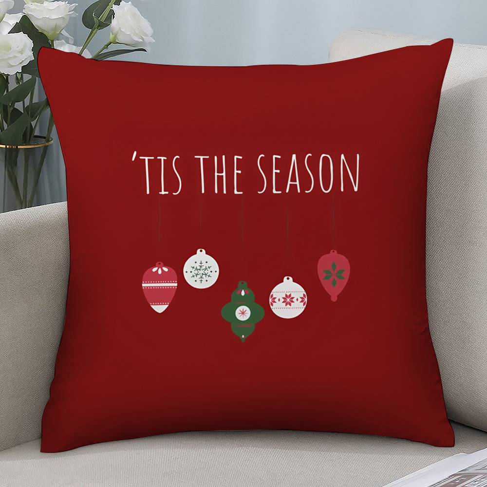 

Christmas Red Santa Snowman Pillow Case Short plush Double-sided Print Square Throw Pillow Covers Sofa Home Cushion Decor 12x12Inch