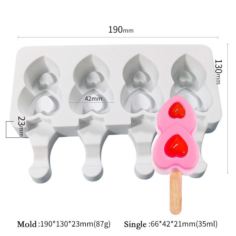 4 Cavities Christmas tree ice cream silicone mold stripes diamond love shaped mould Chocolate Cake fondant Making Set party gift