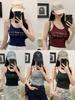 #Summer new underwear women's solid color comfortable printed letter sling vest slim hot girl slim versatile
