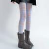 Women Sexy Tights Socks Translucent High Waist Pantyhose Plaids Print Silk Stockings Colourful Plaids Printing Stockings