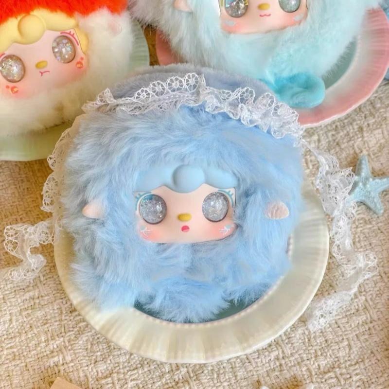 Cute Ocean Theme Mini Plush Keychain Pendant Blind Box Collectible Soft Stuffed Toy Gift For Fans Bag Backpack Decor Display