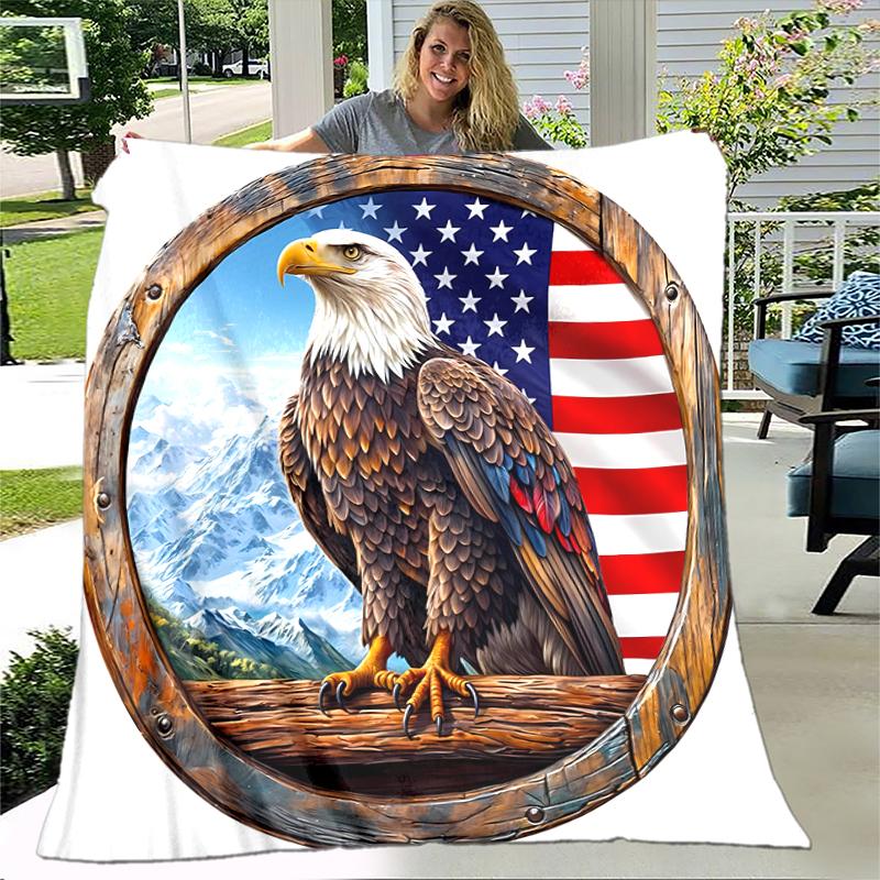 1pc American Bald Eagle Poster blanket, al season lightweigh Poster blanket home office outdoor nap multifunc Poster blanketional blanket