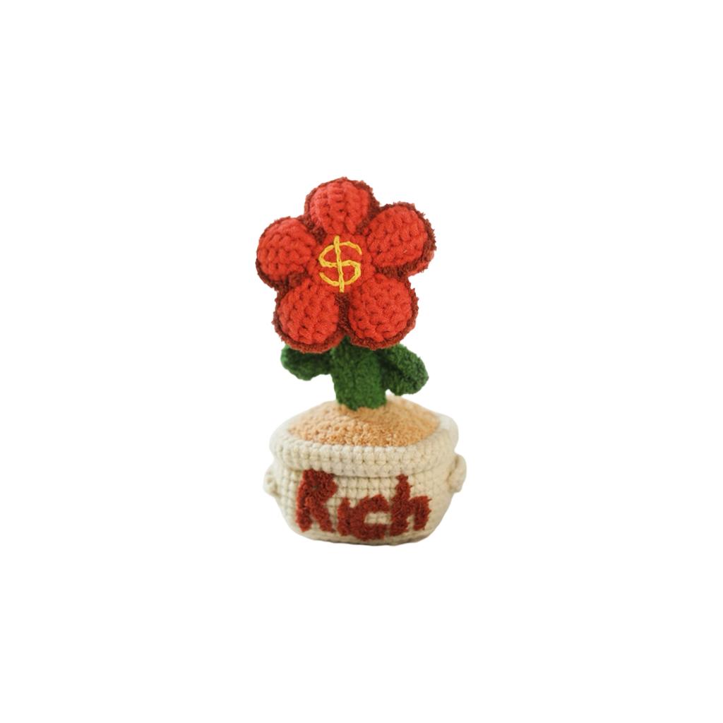 Crochet Flower Potted Plant - Cute Knitted & Rose For Home Decor- Perfect Gift For Valentine's Day & Birthdays