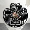 12" Creative Popcorn Wall Clock Theater Movie Cinema Bar Clock Home Decor Black