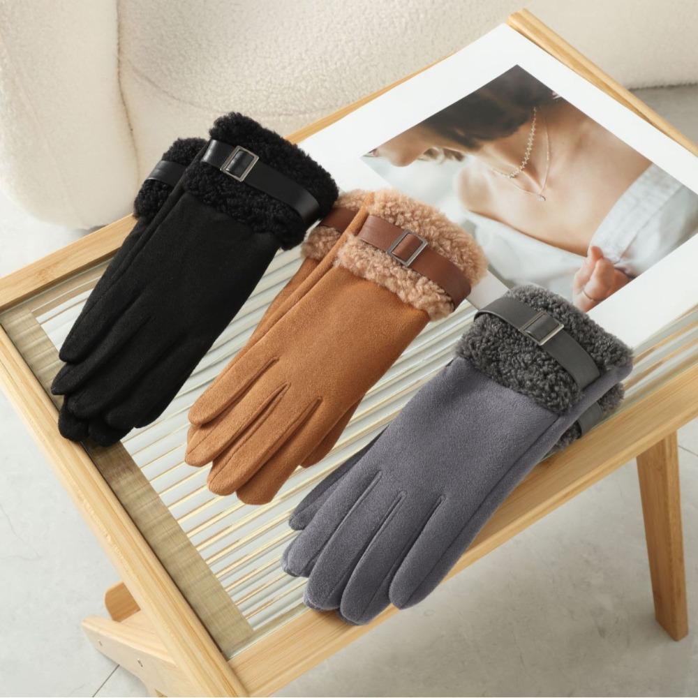 Full Finger Women's Winter Gloves Thickened Cycling Mittens Fashion Women Fleece Gloves  Mom