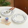 French Style Flowers Ceramic Plate Retro Restaurant Pasta Dessert Dinings Plate Home Breakfast Salad Plate Exquisite Tableware