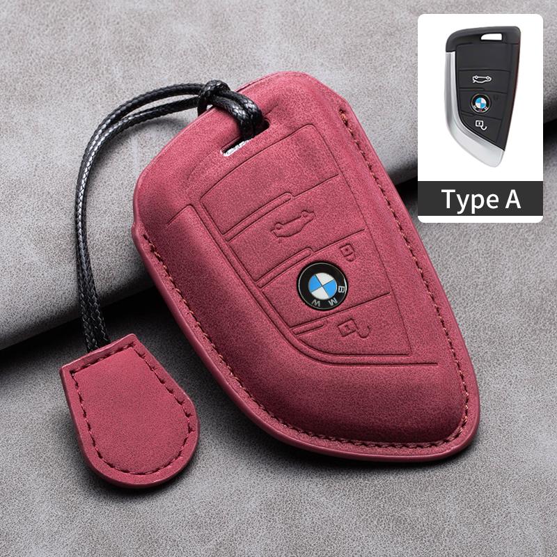 Car Key Case Cover Shell For BMW F20 F10 F20 F30 F80 X1 X3 X5 X6 X7 G20 G30 G01 G02 G05 G11 1 3 5 7 Series Leather Car Keychain