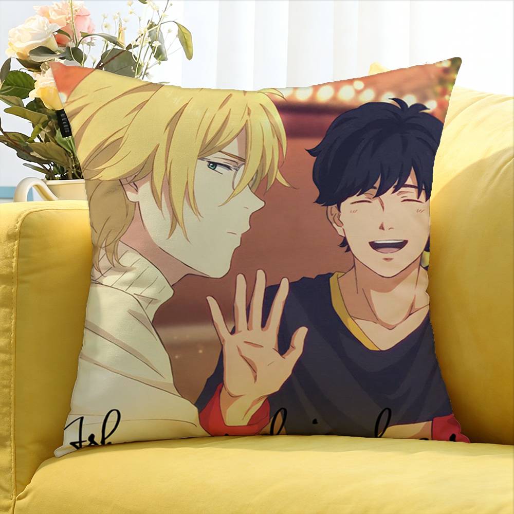 Banana Fish Anime Verschiedene Größen Quadratische Kissenhülle Für Auto Haus Schlafzimmer Dekoration