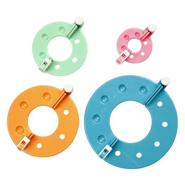 Pompom Template Set - CREOTIME - Ref 46135 - 4 Different Sizes - Practical - Instructions Included