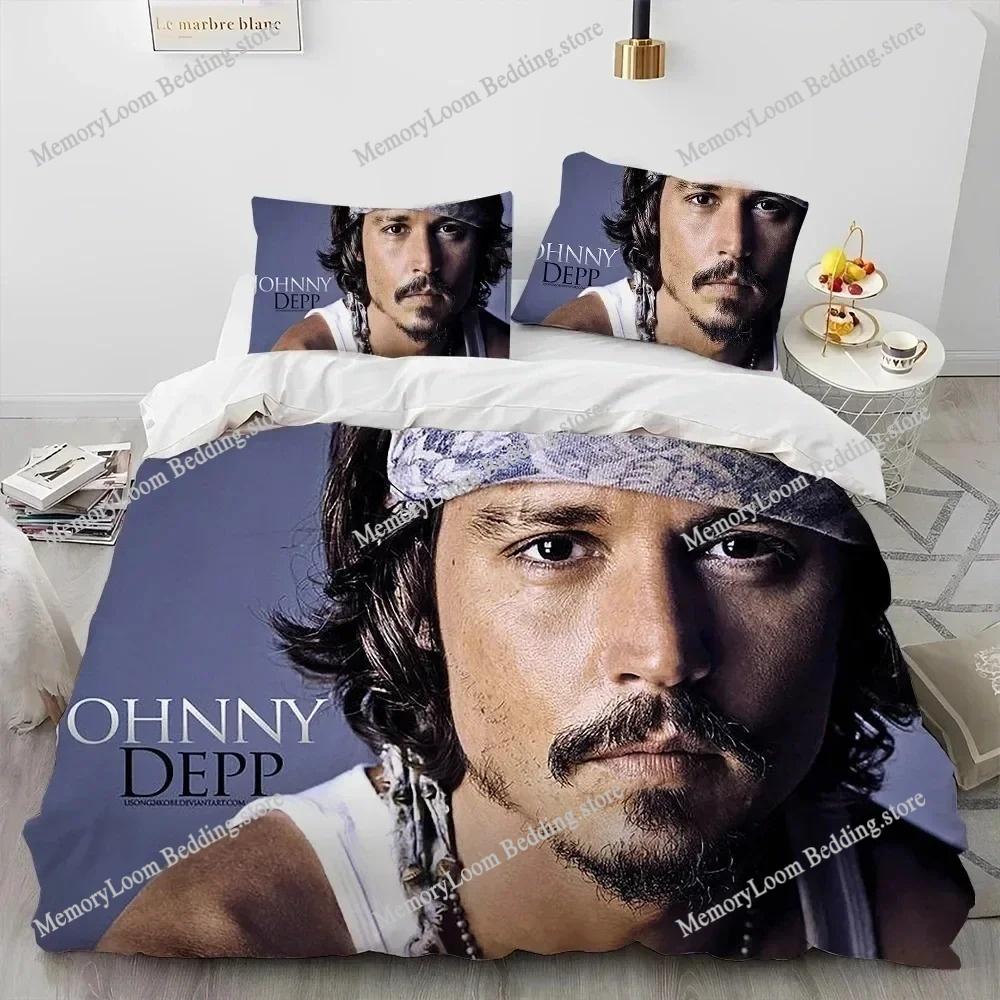 Movie Poster Cool Johnny Depp Bedding Set Single/Full/Queen Size 3D Print Duvet Cover Bedroom Decor Soft Set Home Textileextile