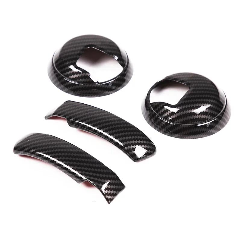 For Fiat 500 2010-2024 ABS Carbon Fiber Car Ide Handle Panel Frame Cover Trim Sticker Interior Car Accessories