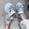 Thick-soled hole shoes women's outer wear 2025 new non-slip rhinestone pearl beach shoes heightening sandals women's summer