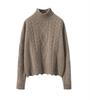 2024 Women's Retro Cable Knit High-Neck Loose Cashmere Sweater