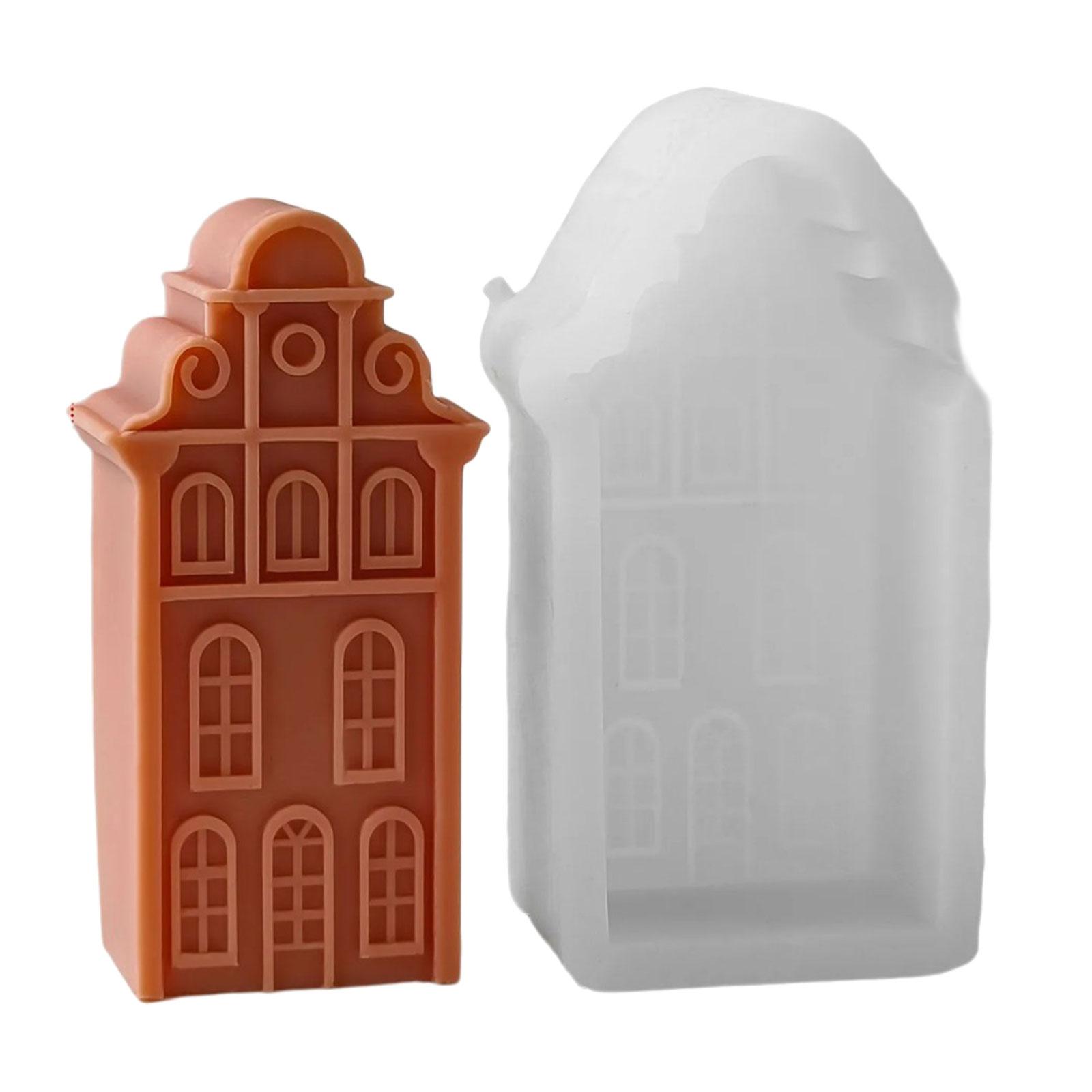 

Формы для свечей в виде дома с трубой, Формы для литья, Формы для эпоксидной смолы, 3D формы из силикона в виде дома, Формы для гипса, Формы для украшений A