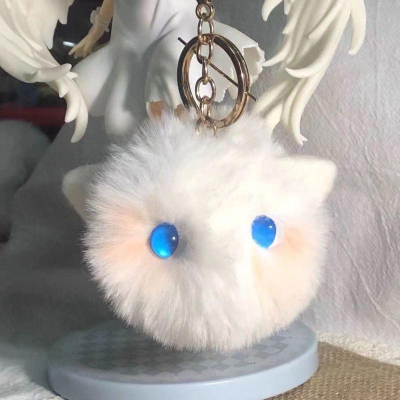 Cat Cute Blush Plush Keychain Soft Furry Handmade Backpack Decoration Souvenir