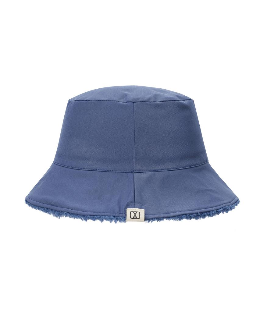 Bajal Va Square Label Reversible Bucket Hat Navy