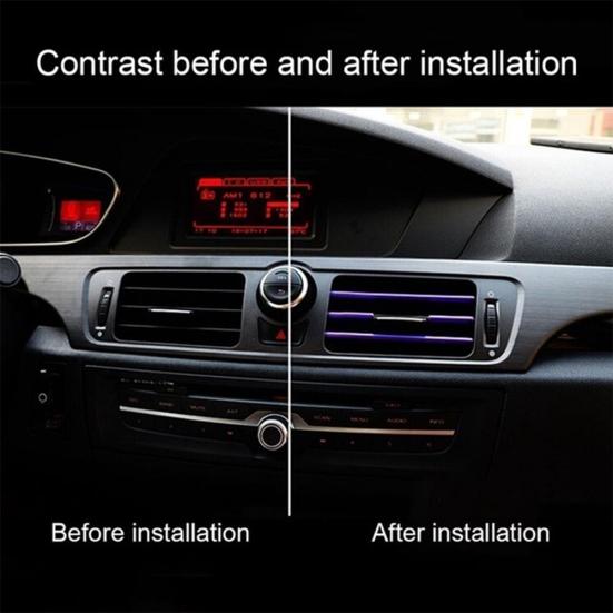 10Pcs 20cm U Air Conditioner Shape Car Decorative Outlet Moulding Trim Strips