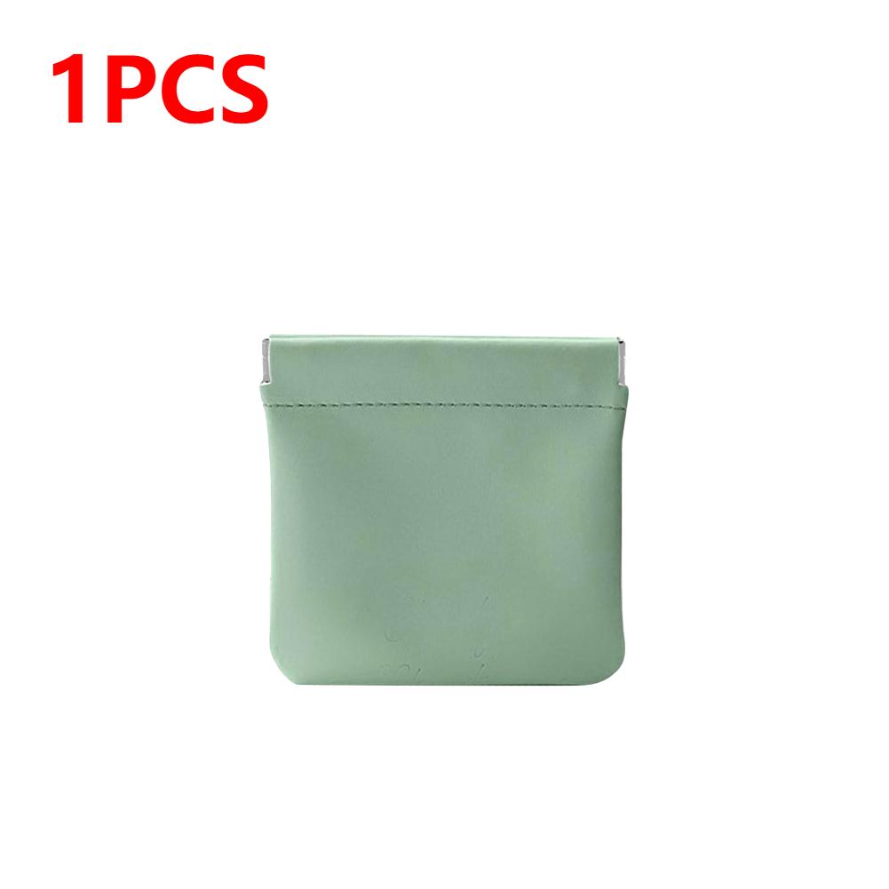 PU Leather Cosmetic Pouch Jewelry Storage Bag Self-Closing Portable Travel Bag Versatile Headphones Keys Storage Organizer Purse