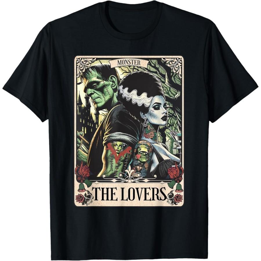 Huyarin The Monster Frankenstein and Bride The Lovers Tarot Card T-Shirt S